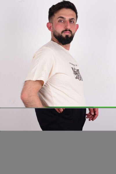 Cazador 24YCEEO04225 Bej Erkek Regular Fit Bisiklet Yaka Normal Kesim Tşört