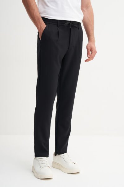 Cazador 03045 Siyah Erkek Jogger Beli Lastikli İpli Pantolon