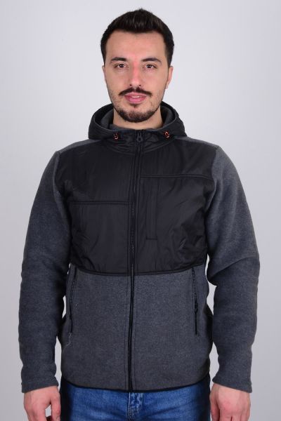 Cazador 5182 Antrasit Önü Fermuarlı Kapüşonlu Erkek Polar