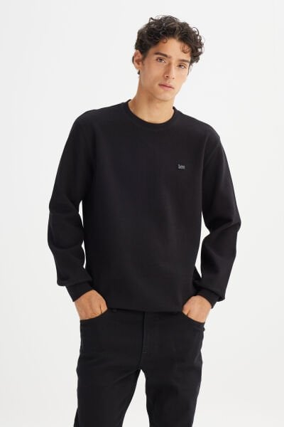 LEE L2520308001 Siyah Erkek Bisiklet Yaka Regular Fit Sweatshirt
