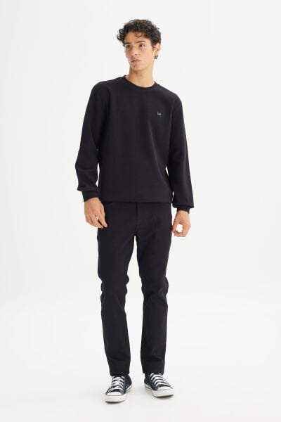 LEE L2520308001 Siyah Erkek Bisiklet Yaka Regular Fit Sweatshirt