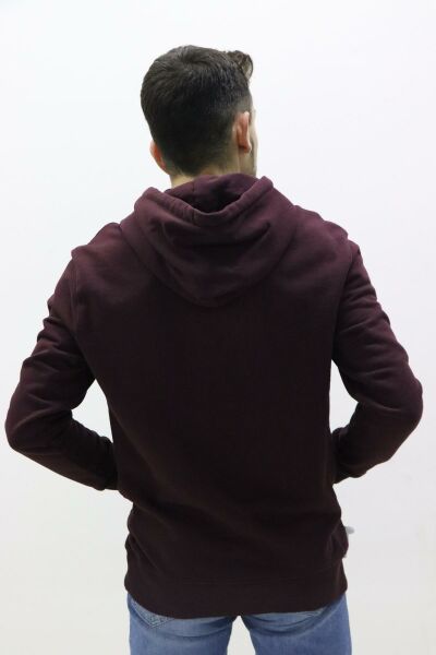 Lee L80YRY74 Erkek Bordo Kapüşonlu Sweat