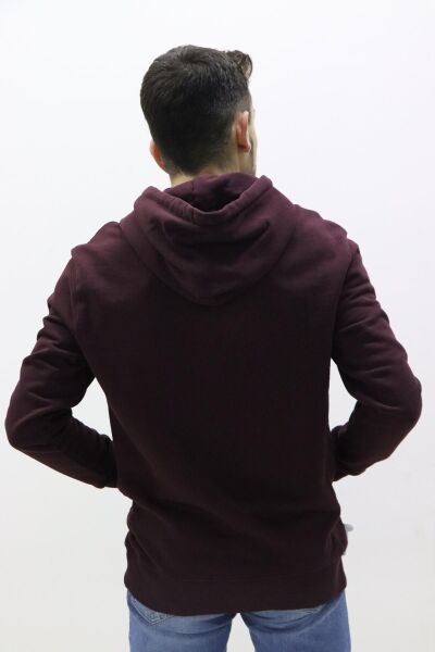Lee L80YRY74 Erkek Bordo Kapüşonlu Sweat
