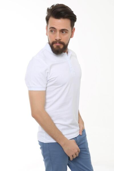 Cazador 22YCEEO04613 Erkek Beyaz Polo Yaka T-shirt