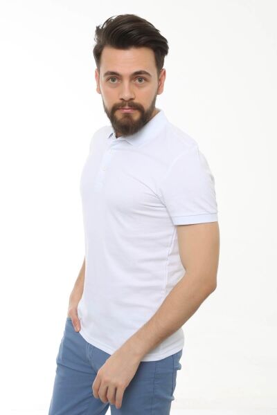 Cazador 22YCEEO04613 Erkek Beyaz Polo Yaka T-shirt