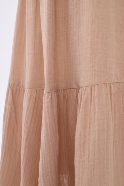 Allday 24DS62059AL0 Bej Kadın Müslim Kumaş Kloş Etek