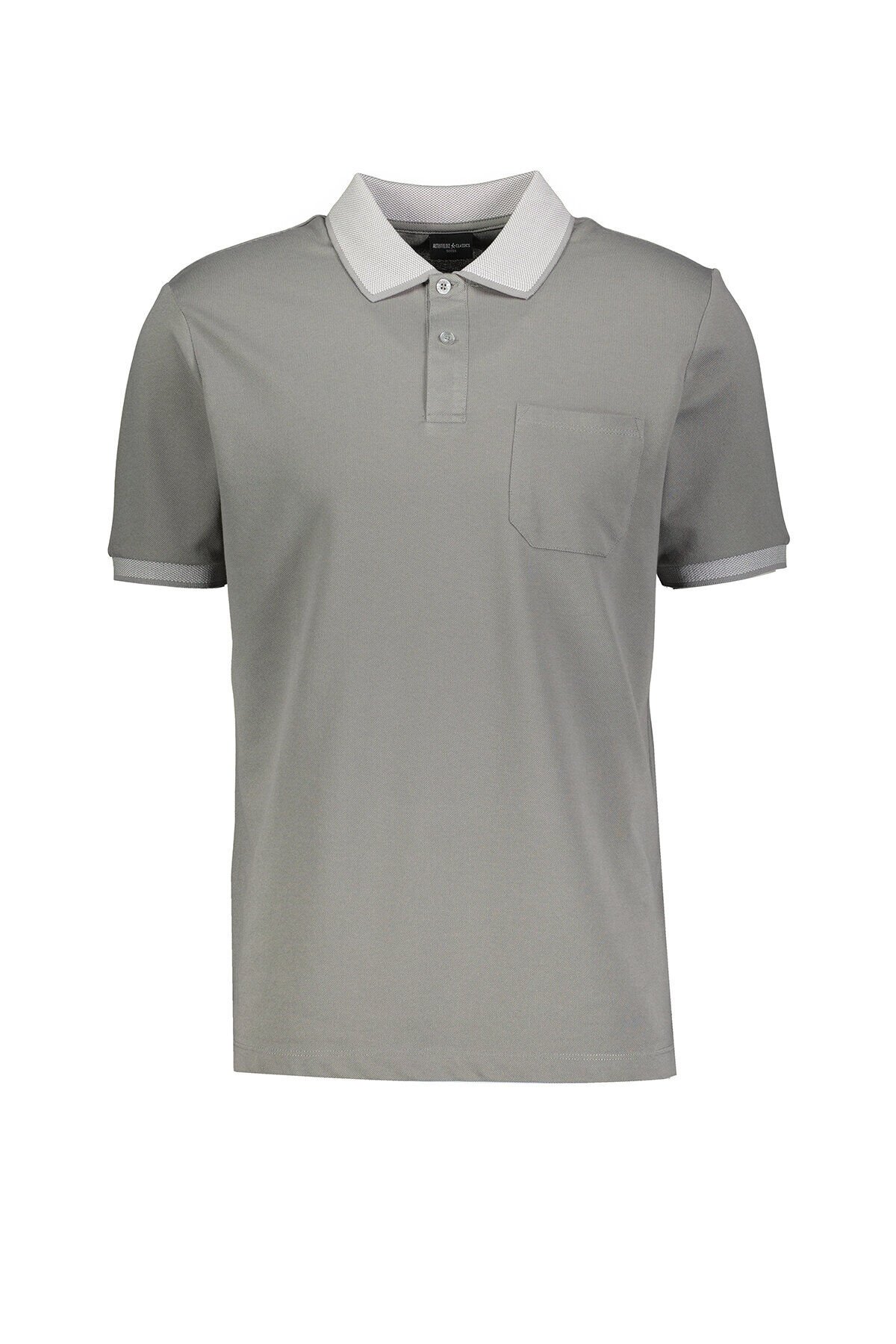 Altınyıldız 4A9000000004 Gri Erkek Tek Cepli Polo Yaka T-shirt