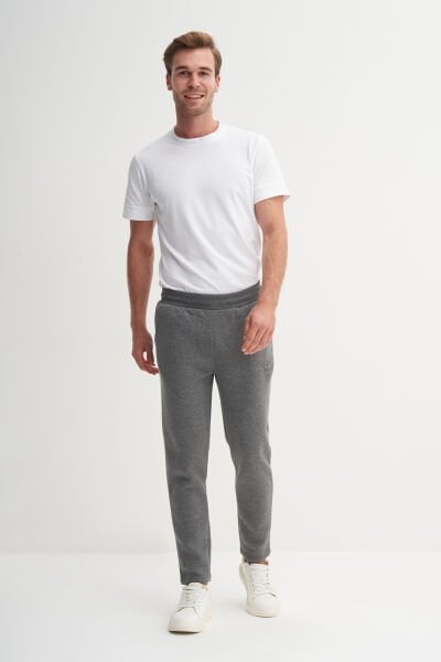 Cazador 86040 Antrasit Melanj Erkek Beli Lastikli Şardonlu Jogger Eşofman altı