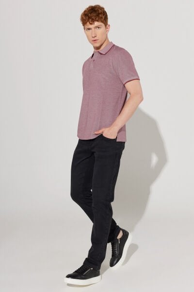 Altınyıldız 4A9000000003 Bordo-Beyaz Erkek Polo Yaka T-shirt