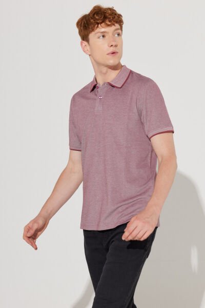 Altınyıldız 4A9000000003 Bordo-Beyaz Erkek Polo Yaka T-shirt