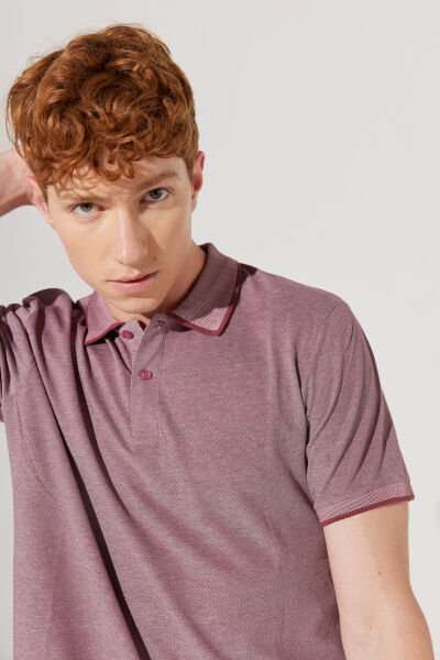 Altınyıldız 4A9000000003 Bordo-Beyaz Erkek Polo Yaka T-shirt