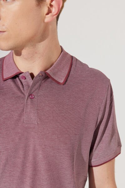 Altınyıldız 4A9000000003 Bordo-Beyaz Erkek Polo Yaka T-shirt