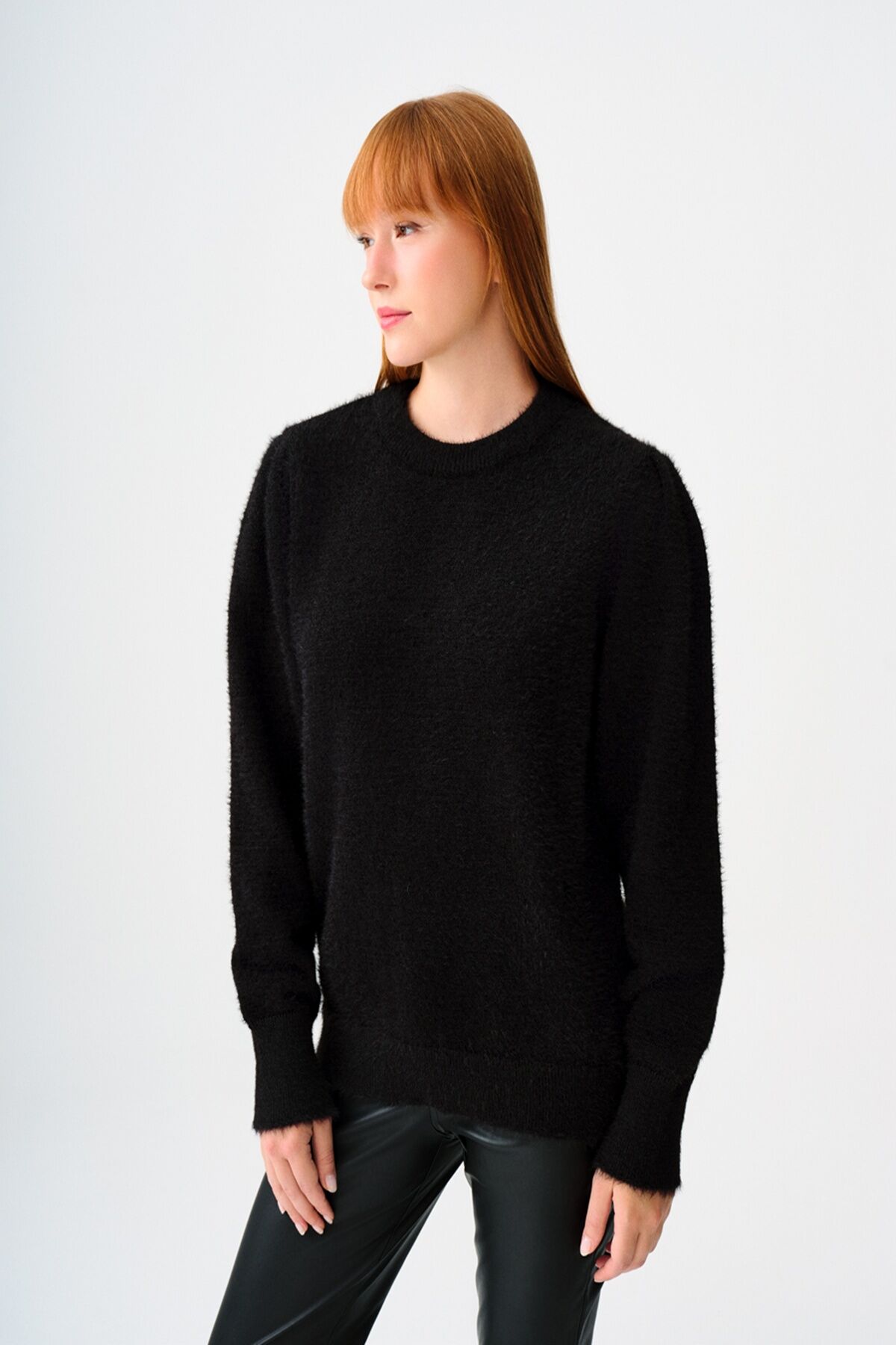 Loft 2038152 Siyah Kadın Bisiklet Yaka Normal Kesim %100 Polyester Kazak