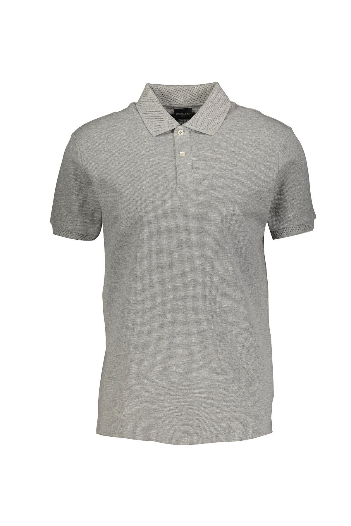 Altınyıldız 4A9000000001 Gri Melanj Erkek Polo Yaka Yarım Düğme Detaylı T-shirt
