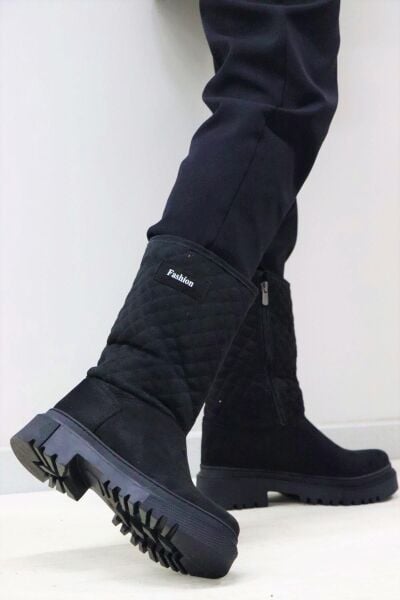 Ayakmod Bel2226 ZN Kadın Siyah Süet Bot