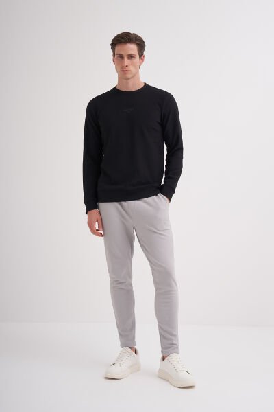 Cazador 51520 Siyah Erkek Bisiklet Yaka Slim Fit Sweatshirt