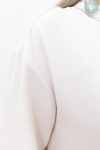 Allday S50252A0 Taş Kadın Keten Düğmeli Relax Fit Tunik