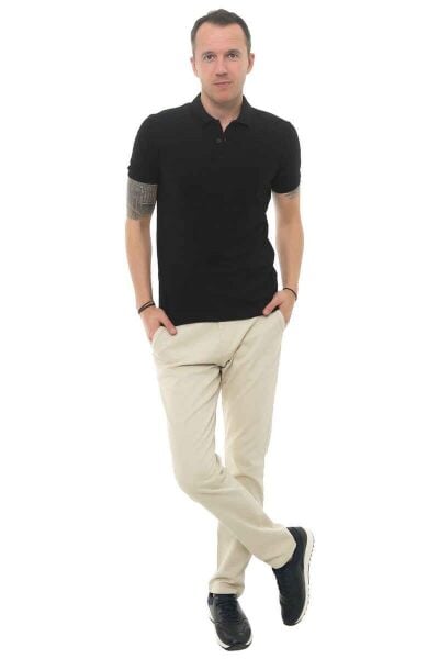Cazador 22YCEEO04613 Erkek Siyah Polo Yaka T-shirt