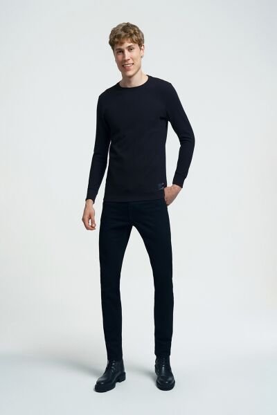 Loft 2034194 Siyah Erkek Bisiklet Yaka Pamuk İplikli Sweat