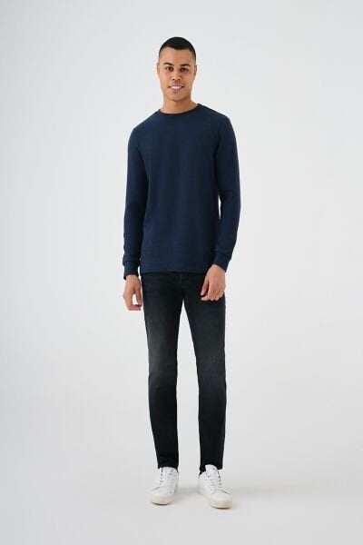 Loft 2034194 Lacivert Erkek Bisiklet Yaka Pamuk İplikli Sweat