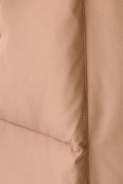 Loft 2037273 Bej Kadın Kapüşonlu Yandan Fermuar Yırtmaçlı Kolları Lastik Detaylı Mont