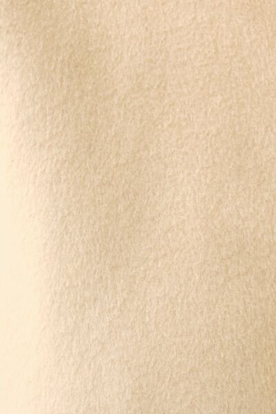 Loft 2037390 Bej Kadın Kürk Kapüşonlu Fermuar Ve düğme Detaylı Kaşe Kaban