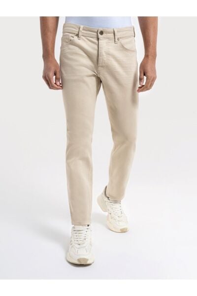 Loft 2032265 Bej Erkek Ricardo Slim Fit Normal Bel Daralan Paça Kot Pantolon