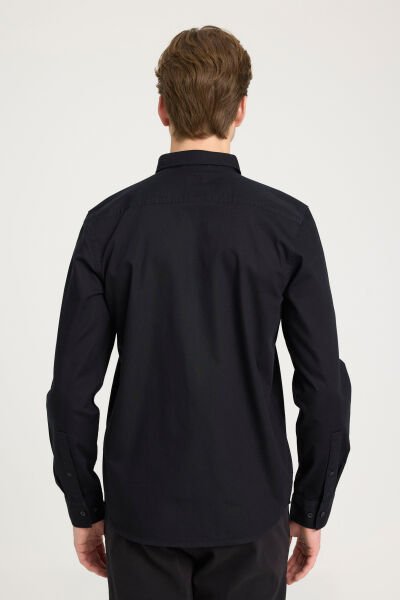 Wrangler W241464001 Siyah Erkek Regular Fit Tek Cep Detaylı  Kot Gömlek