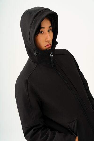 Loft 2030155 Siyah Erkek Kapüşonlu Astarsız Çok Cepli Mont