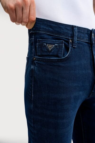 Loft 2035717 Koyu Mavi Erkek Justin Skinny Fit Basic Düşük Bel Daralan Paça Dar Kesim %98 Pamuk Kot Pantolon