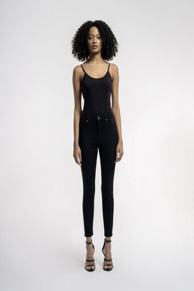 Loft 2034221 Siyah Kadın Natalie Cindy Black Wash Yüksek Bel Dar Paça Kot Pantolon