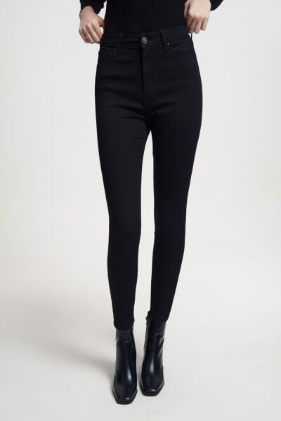 Loft 2034221 Siyah Kadın Natalie Cindy Black Wash Yüksek Bel Dar Paça Kot Pantolon