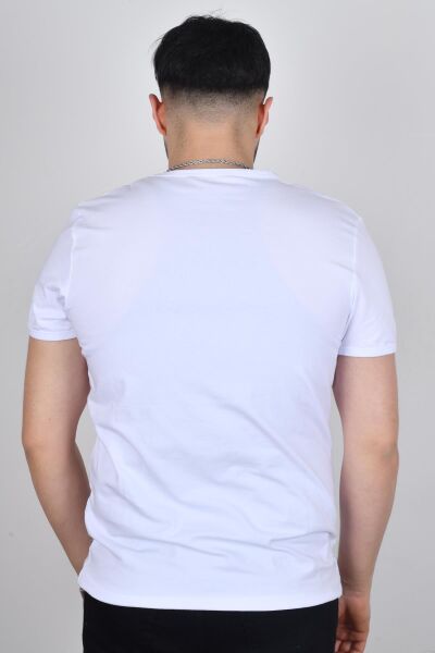 Cazador 23YCEEO04618 Erkek Beyaz Bisiklet Yaka T-Shirt