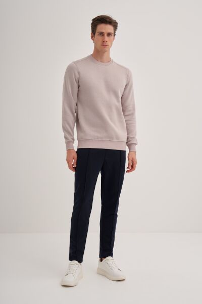 Cazador 56150 Gri Erkek Bisiklet Yaka Şardonlu Slim Fit Sweatshirt