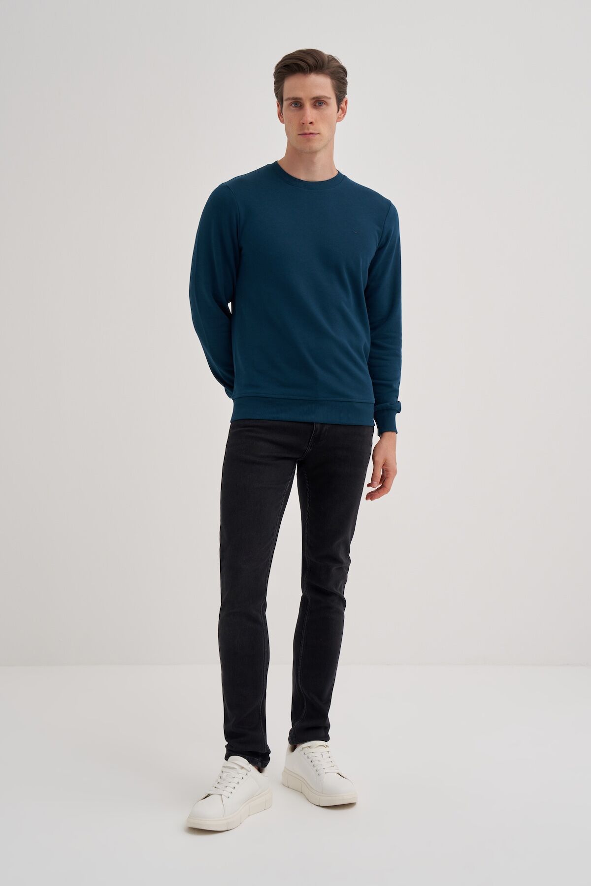 Cazador 56100 Pertol Erkek Bisiklet Yaka 2 İplik Slim Fit Sweatshirt