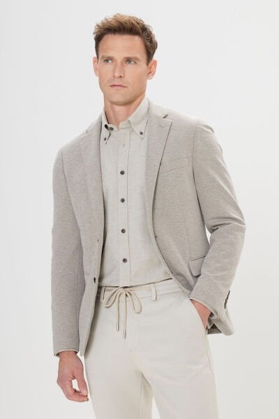 Altınyıldız 4A0424200014 Haki Erkek Slim Fit 6 Drop Mono Yaka Cep Detaylı Ceket