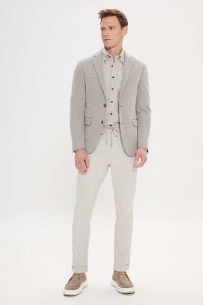 Altınyıldız 4A0424200014 Haki Erkek Slim Fit 6 Drop Mono Yaka Cep Detaylı Ceket