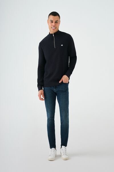 Loft LF2037256 Lacivert Erkek Yarım Fermuarlı Triko Sweat