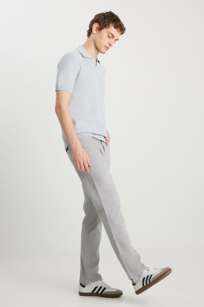 Wrangler W12S004035 Texas Slim Açık Gri Erkek Kot Pantolon