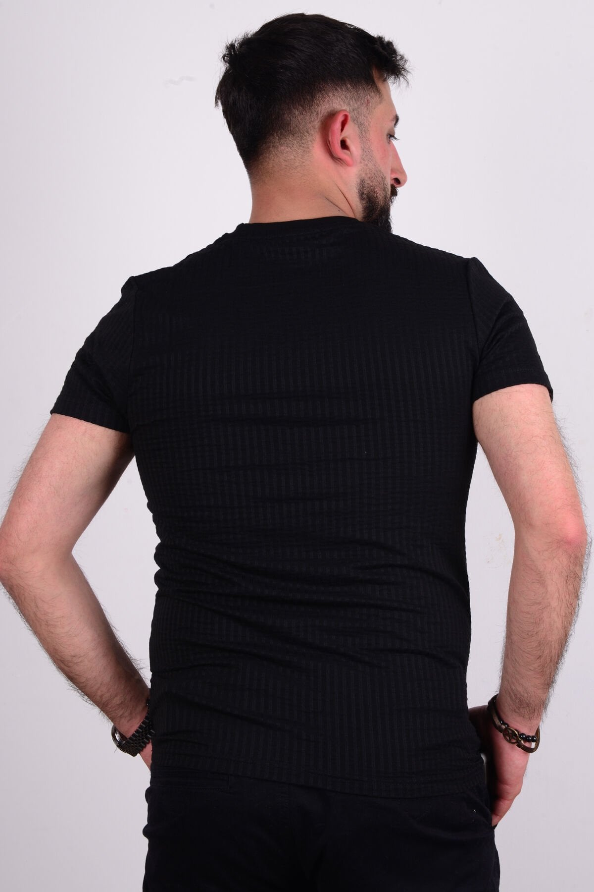 Cazador 24YCEEO04237  Siyah Erkek Slim Fit Bisiklet Yaka Dar Kesim Tşört