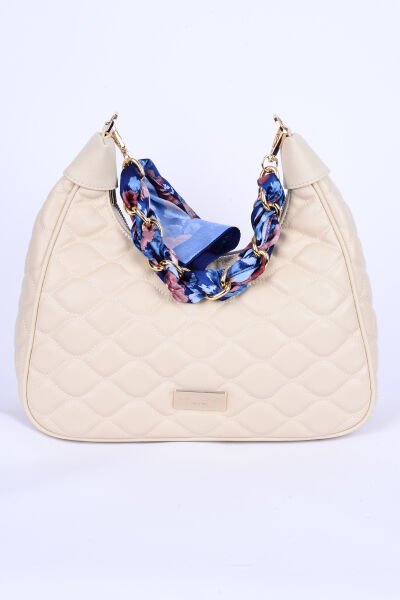 Carus Laaw23000067 Krem Kadın Laura Ashley Fular Detaylı Deri Omuz Çanta