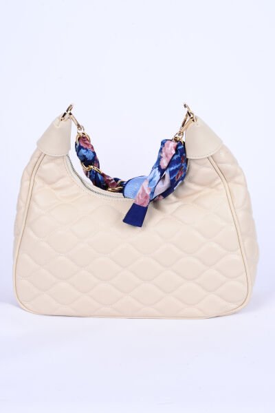 Carus Laaw23000067 Krem Kadın Laura Ashley Fular Detaylı Deri Omuz Çanta