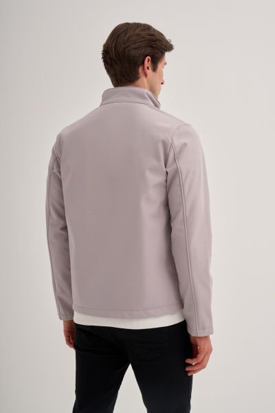 Cazador 23KCEED01046 Gri Erkek Soft Shell Slim Fit Önü Fermuarlı Dar Kesim %96 Polyester Mont